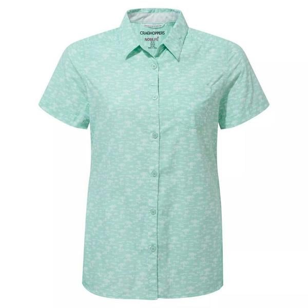 Craghoppers Womens/Ladies Nosilife Tillia Printed Short-Sleeved Shirt - Poolside Green - 