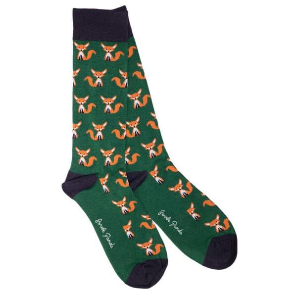 SWOLE PANDA Mr Fox Bamboo Socks, Green