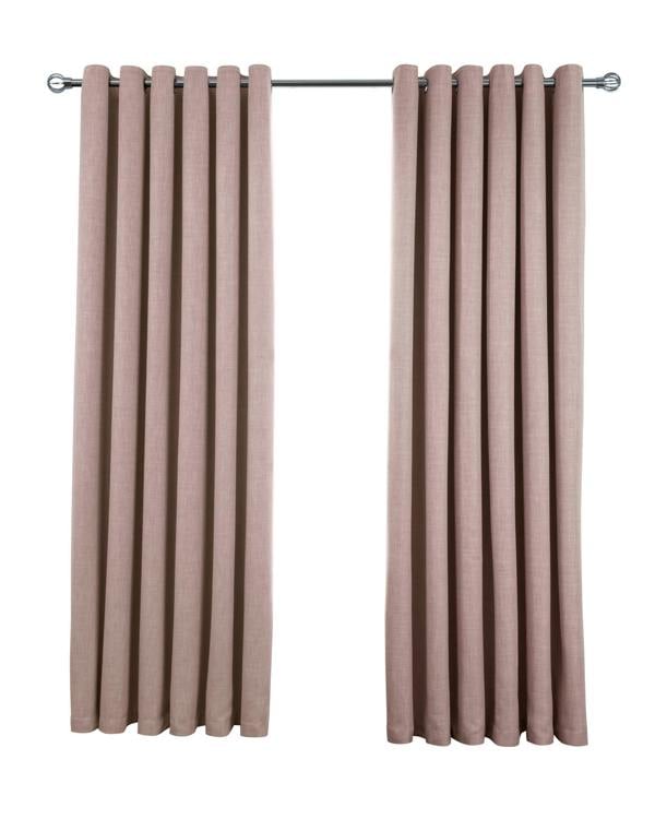 Smart Living Linen Look Blackout Eyelet Curtain - Blush