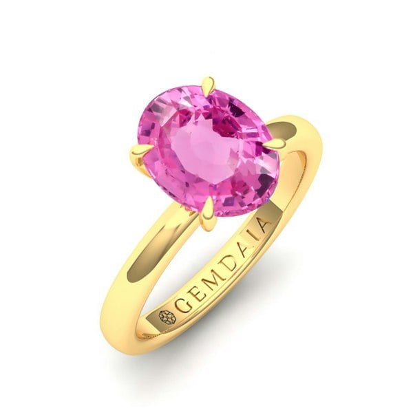 Gemdaia 1.5 Carat 'Natural & Untreated' Vivid Pink Spinel Ring