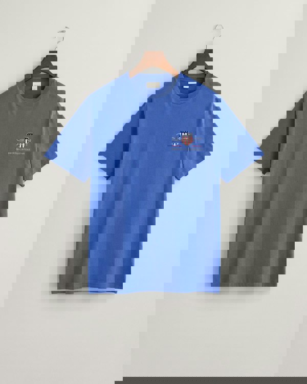 GANT Mens Regular Fit Embroidered Archive Shield T-Shirt - 407 Rich Blue