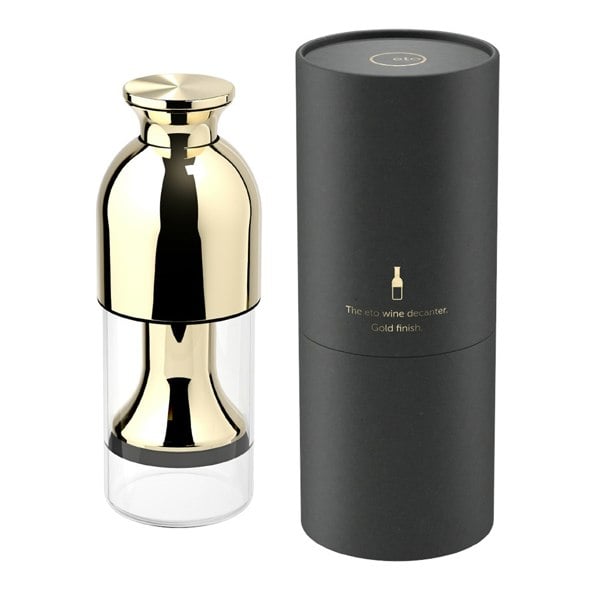 the eto gold mirror wine decanter gift tube