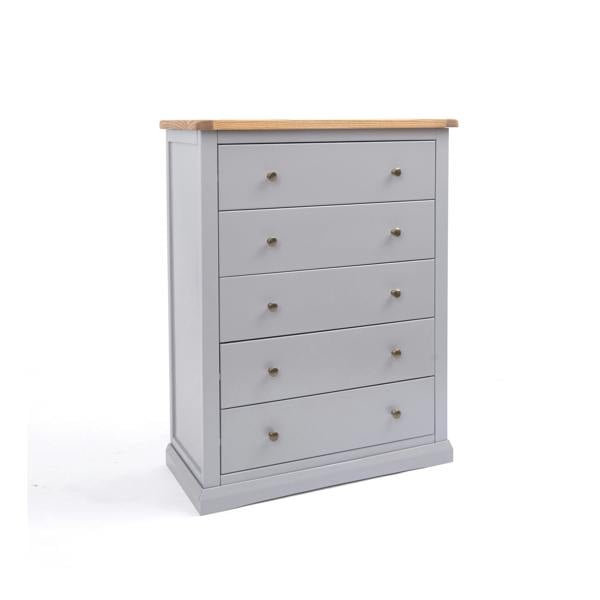 Cabinet Bits Rocca 5 Drawer Chest of Drawers Brass Knob