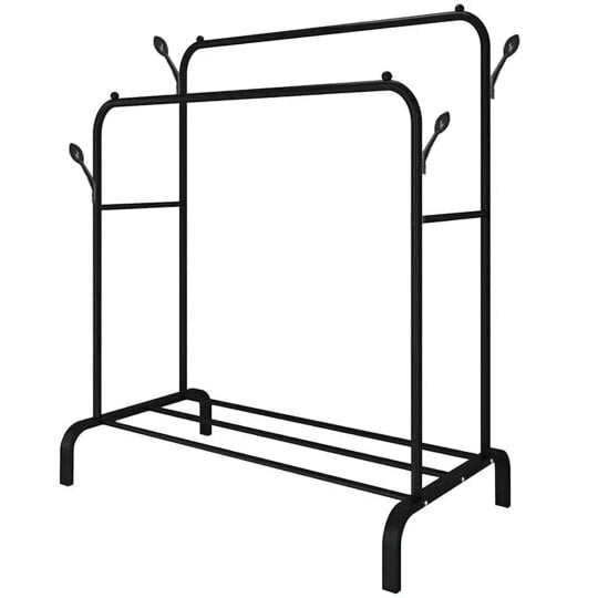 Havendro Heavy Duty Double Clothes Rail Hanging Rack Garment Display Stand Shoes Storage