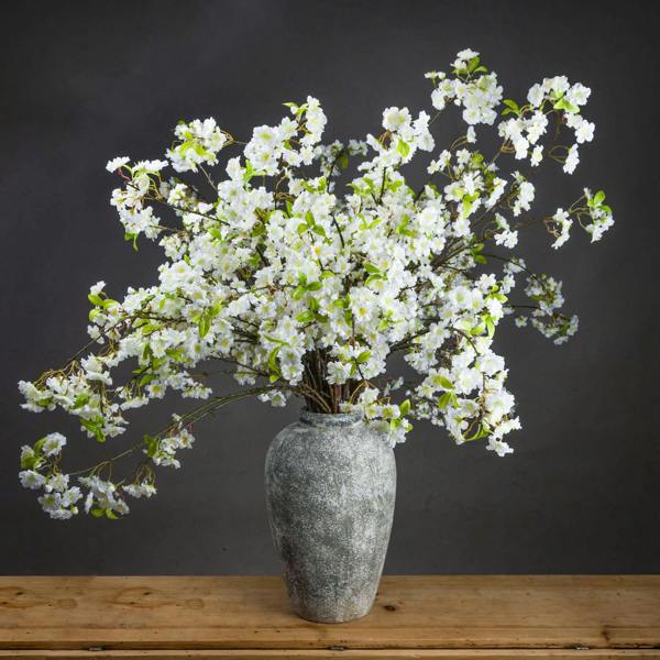 Wyld Haus Set of 3 Artificial Flowers White Cherry Blossom Sprays