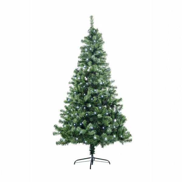 4ft to 12ft Pre-Lit Green Alaskan Pine Artificial Christmas Trees with LEDs and Metal Stand image 1