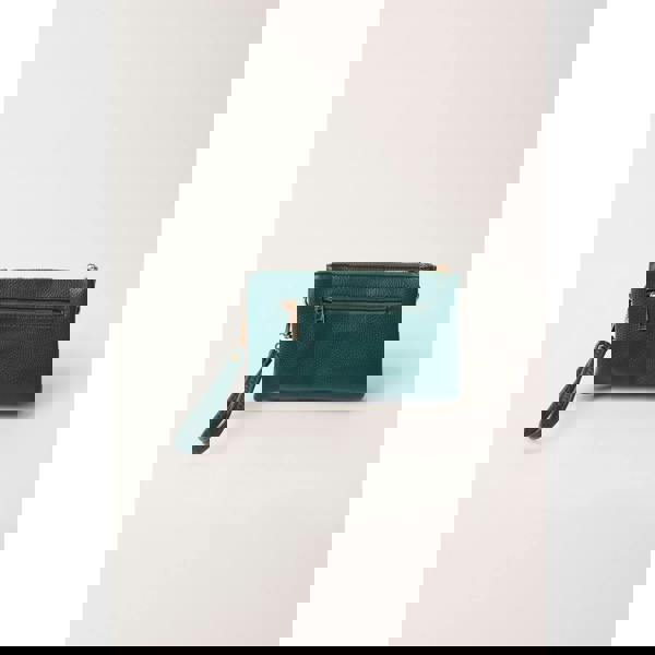 Blue Vanilla Detailed Zip Up Purse With Detachable Strap