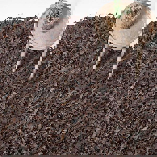 HOMESCAPES Dallas Leather Shaggy Rug