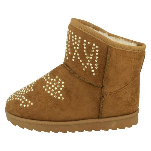Spot On Girls Spot On Fleece Lined Studded Ankle Boots