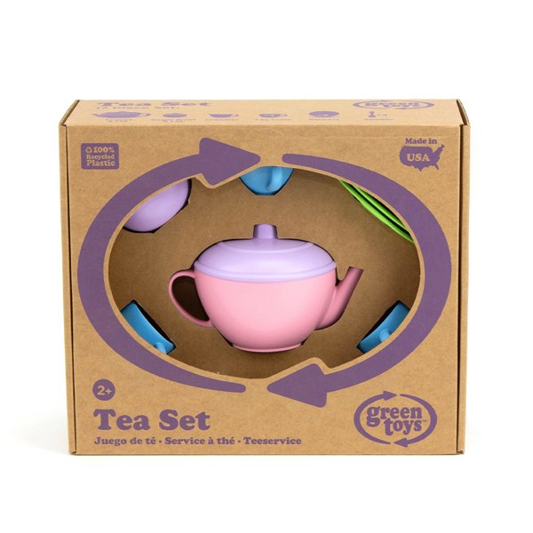 Green Toys Tea Set With Pink Teapot - Made From 100% Recycled Plastic