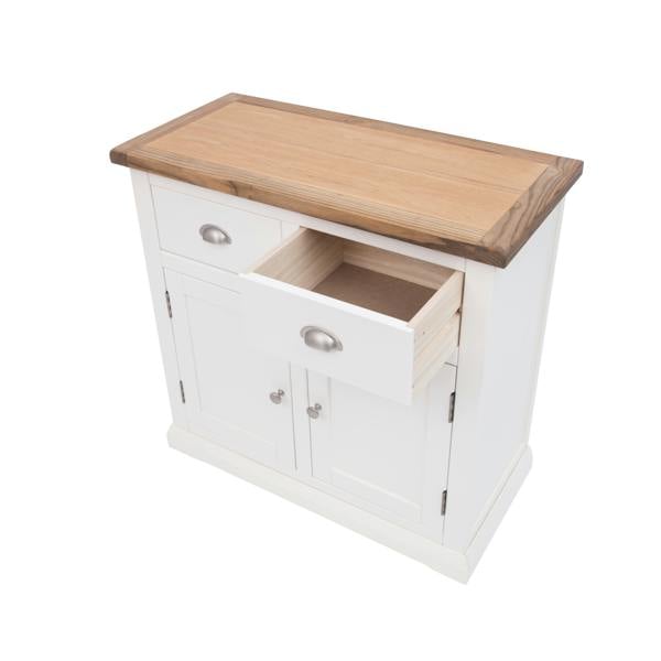 Cabinet Bits Cosenza Off White 2 Drawer 2 Door Sideboard Chrome Cup Handle