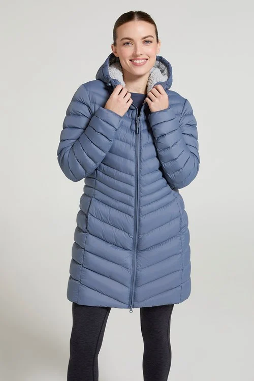 Mountain Warehouse Womens/Ladies Florence Faux Fur Lined Padded Jacket - Blue