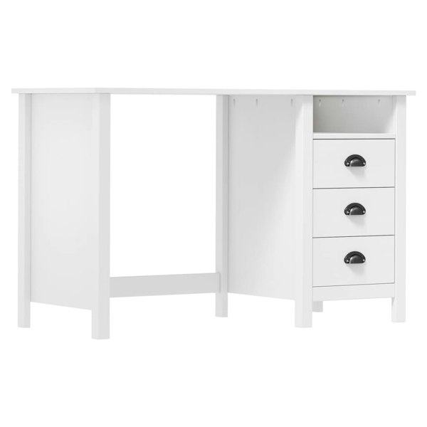 Berkfield Desk Hill with 3 Drawers 120x50x74 cm Solid Pine Wood