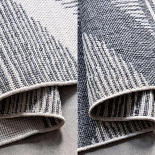 Hanse Home Reversible Indoor & Outdoor Grey Rug – Rhombus Design