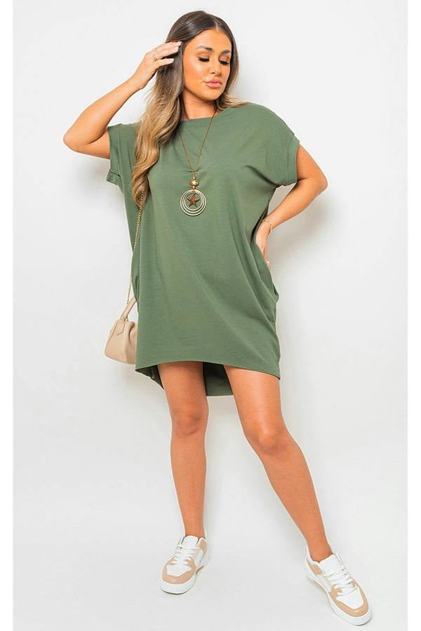 Esme Short Sleeve With Front Pockets Top - Khaki