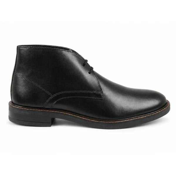 Dolcetto Oban - Men's Black Leather Lace-Up Chukka Ankle Boots