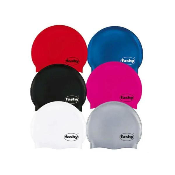 Fashy silicone adult swim cap in various colors to reduce water resistance