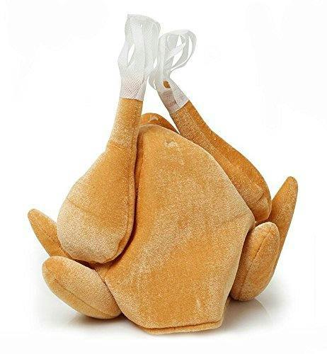 One Size Brown Turkey Novelty Christmas Hat with Chimney and Santa Legs for Adults image 4