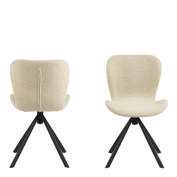 Wyld Haus Set of 2 Acorn Upholstered Cream Swivel Dining Chairs