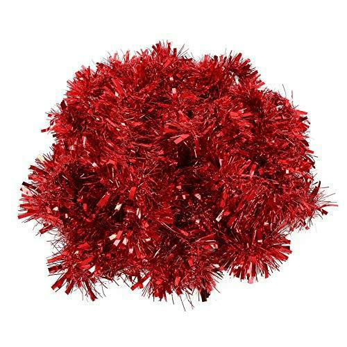 Red Christmas Tinsel Garland Range 1.8m for Trees, Home Displays and Festive Decor image 1