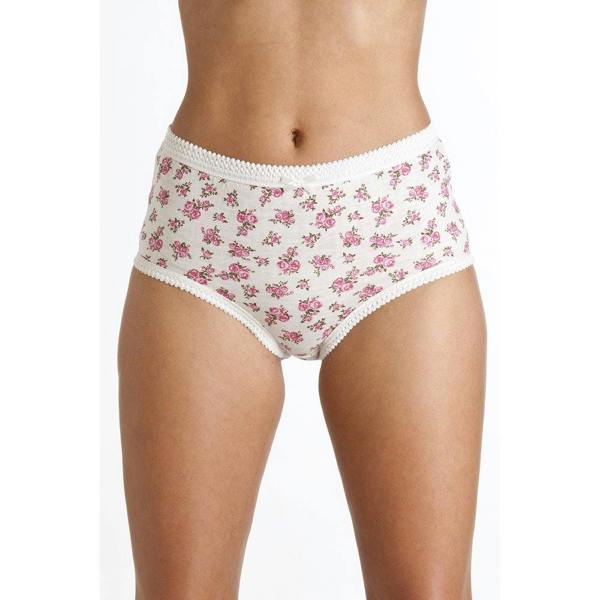 Womens 3 Pack 100% Cotton Pink Mix Full Briefs