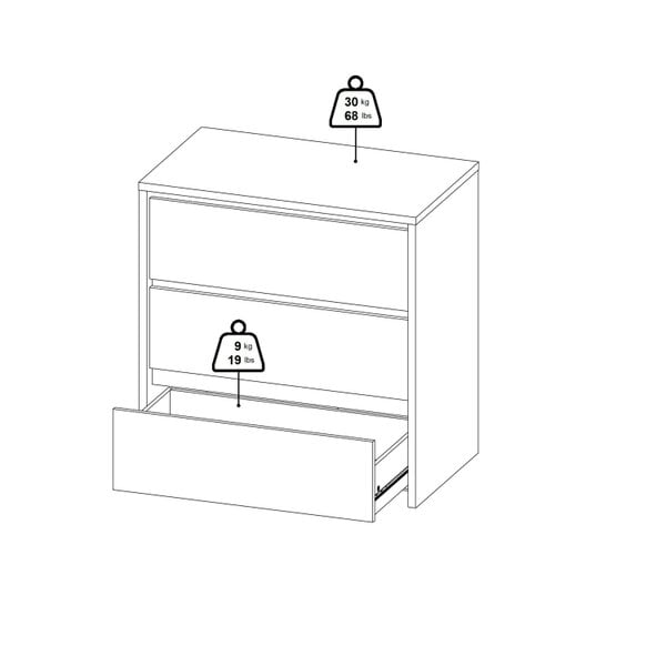 Wyld Haus Salzburg White and Natural Oak Effect Wood Chest 3 Drawers