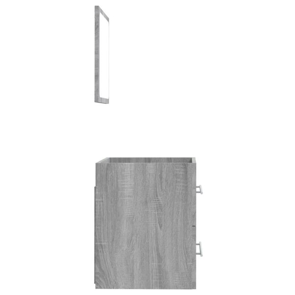 Berkfield Bathroom Cabinet with Mirror Grey Sonoma 41x38.5x48 cm Engineered Wood