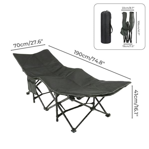 Levede Camping Cot Heavy Duty Travel Folding Camping Bed with Mattress Portable