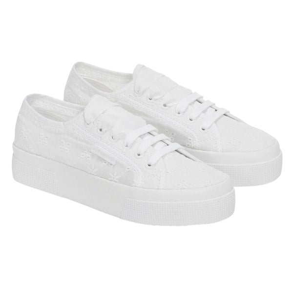 Superga Womens/Ladies 2740 Sangallo Flower Trainers - Total White