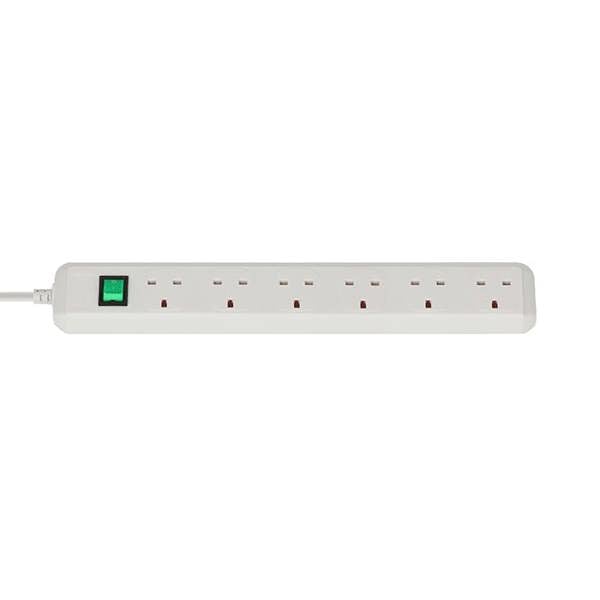 Brennenstuhl Eco-Line 6-way Extension Lead - 1.5 Metre Cable - White