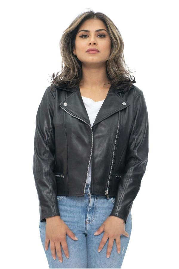 Infinity Leather Womens Leather Biker Jacket-Stockholm