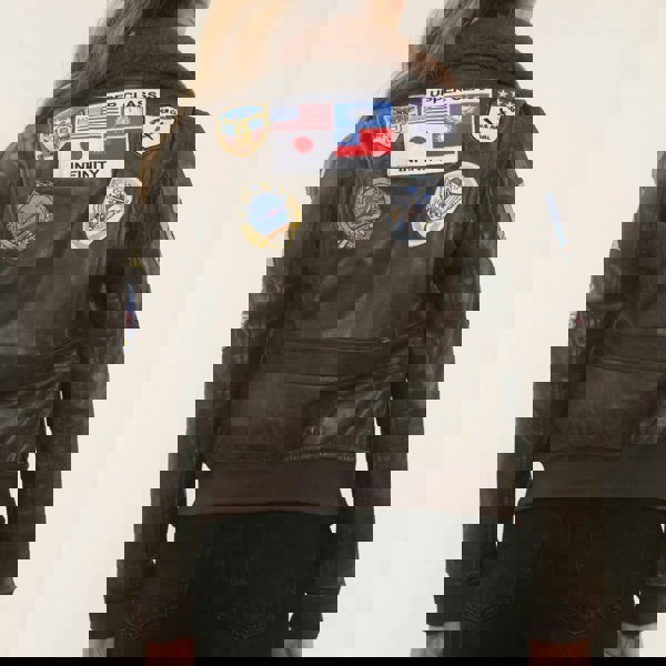 Leather Company Women's Real Leather Air Force A2 Flight Bomber Jacket