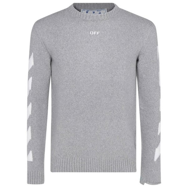 Off-White Arrow Logo Grey Knit Jumper M