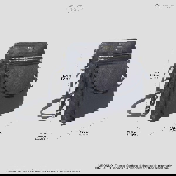 Assots London 'JEAN' Navy Real Soft Pebble Grain Leather Crossbody Bag