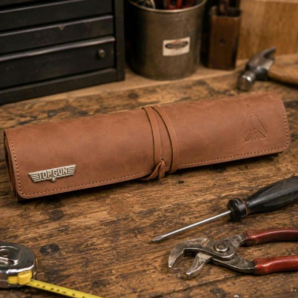 Widdop & Co Top Gun PU Leather Tool Wrap Tan