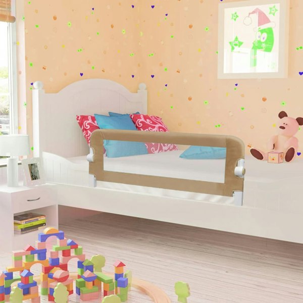 Berkfield Toddler Safety Bed Rail Taupe 120x42 cm Polyester