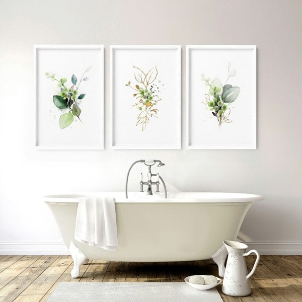 Art for a bathrooms | Set of 3 framed wall art