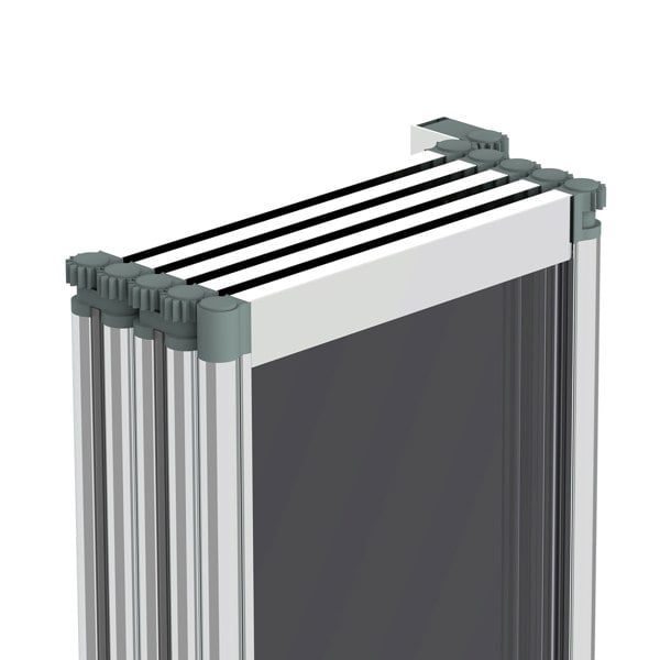 Living and Home 5-Fold Grey Glass Shower Screen