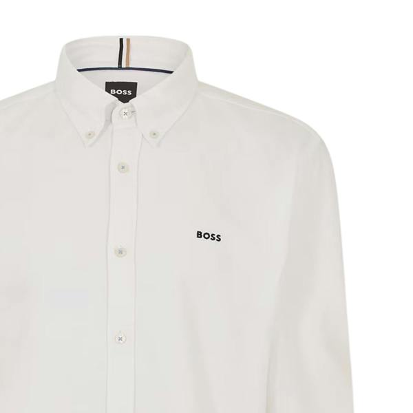 Boss Mens Long-Sleeved Button-Down Shirt - White - 