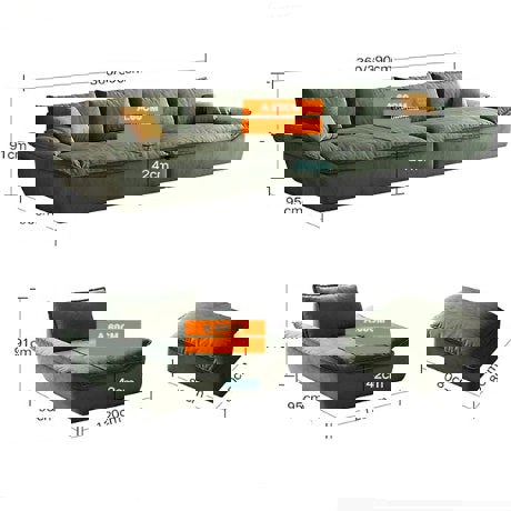 Sawyer Single Seater, Two Seater, Three Seater, Four Seater, Five Seater Sofa, Green-Rit Concept-Rit Concept