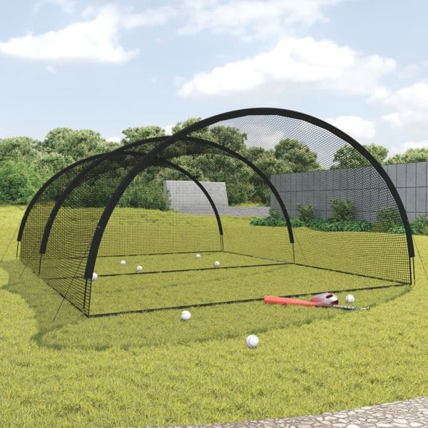 Berkfield Baseball Batting Cage Net Black 600x400x250 cm Polyester