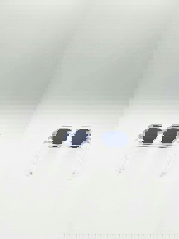 SVNX Oval Geomentric Sunglasses in White