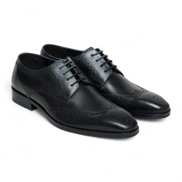 Antique Rogue Men’s Black Leather Classic Formal Lace-Up Brogue Shoes