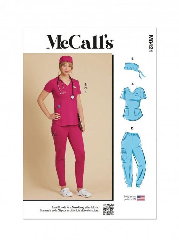 McCalls 8421 Paper Sewing Pattern – Women's Top, Trousers & Hat, Easy