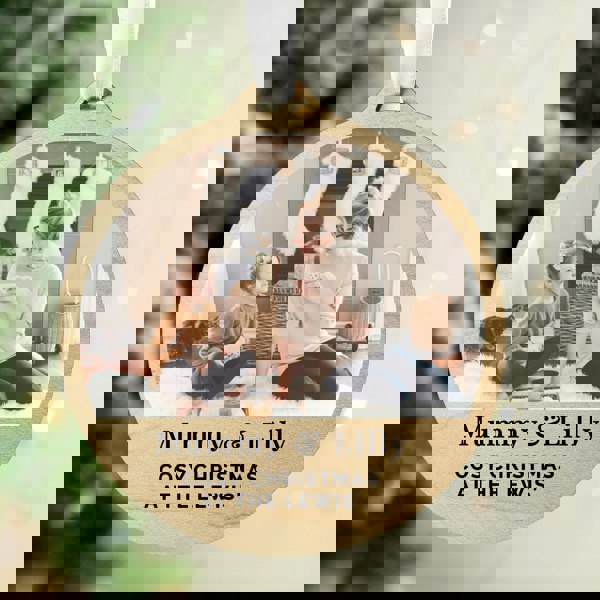 Personalised Memento Company Personalised Photo Upload Round Wooden Decoration