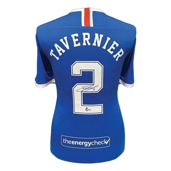 Unbranded James Tavernier signed Rangers Champions 55 #2 shirt — Framed
