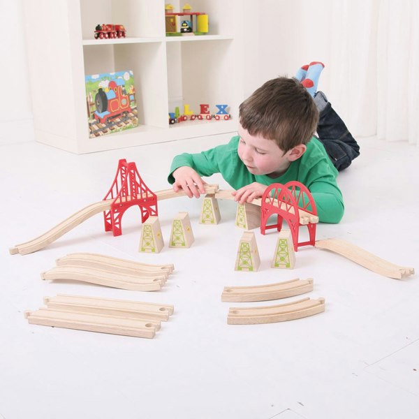 Bigjigs Rail Wooden Bridge Expansion Set - 18 Pieces