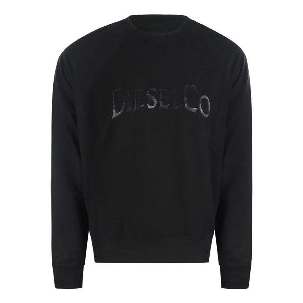 Diesel Mens Monotone Logo Sweatshirt - Black - 