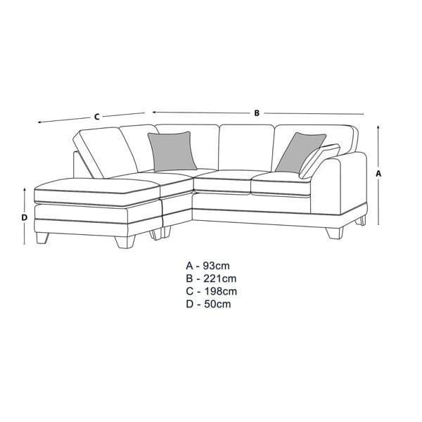 Hilliard Fullback Fabric 4 Seater Corner Sofa - 3