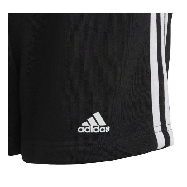 Adidas Girls Fleece 3 Stripes Shorts - Black/White - 